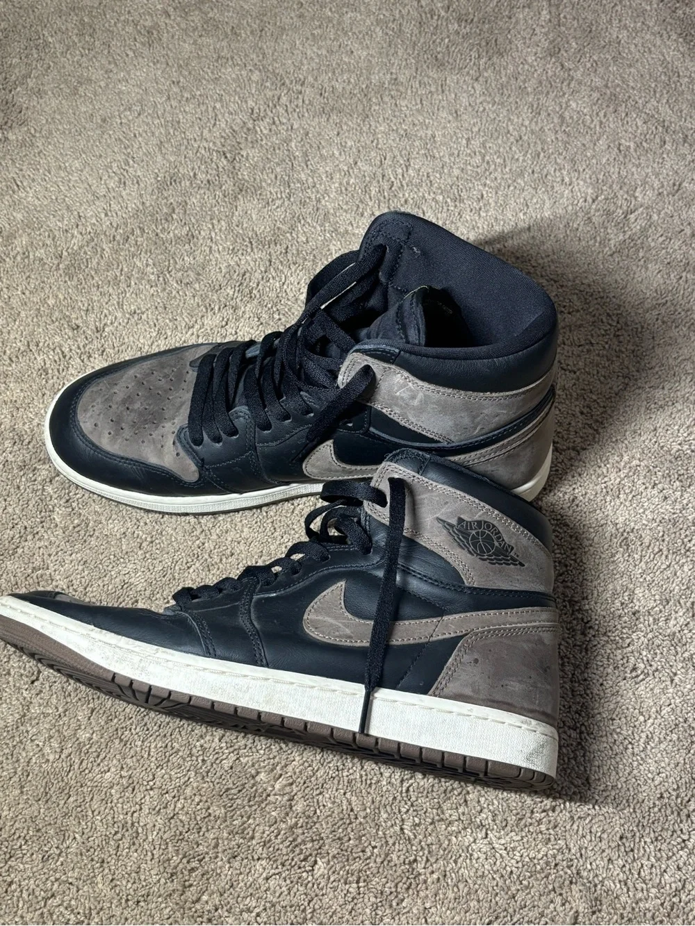 Jordan High-Top Sneakers in Black and Taupe